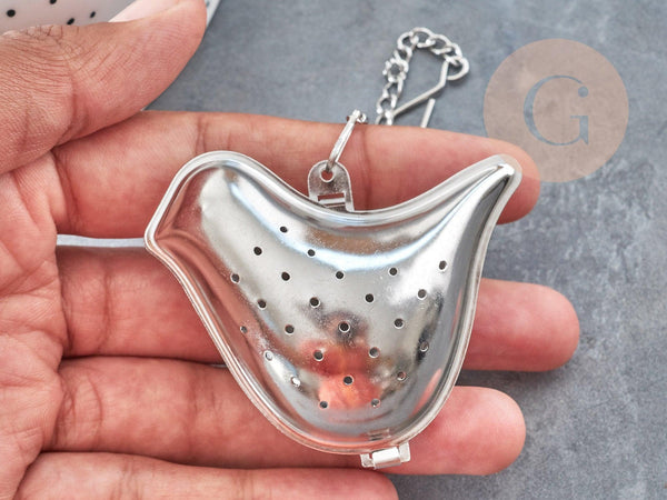 Infuseur à thé oiseau acier 304 inoxydable avec crochet, x1 (G9148)