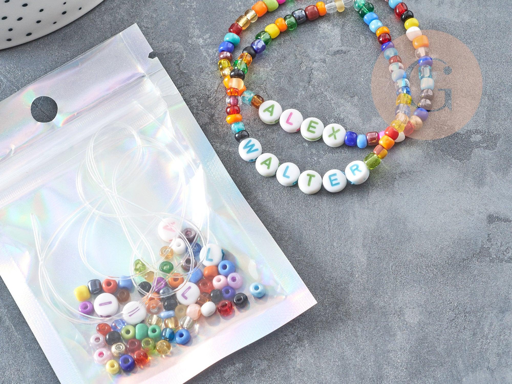Kit Bracelet d'amitié prénom personnalisé doré, Coffrets et kits création de bijoux fantaisie DIY, pochette 1 bracelet (G9024)