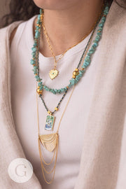 Kit Collier pierre naturel, Coffrets et kits pour la création de bijoux fantaisie DIY x1 (G7429)