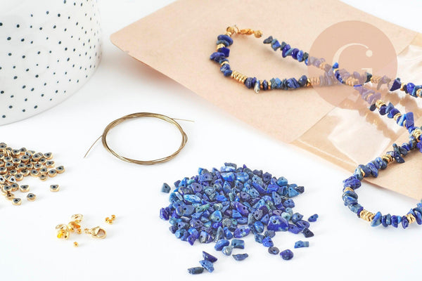 Kit Collier pierre naturel, Coffrets et kits pour la création de bijoux fantaisie DIY x1 (G7429)