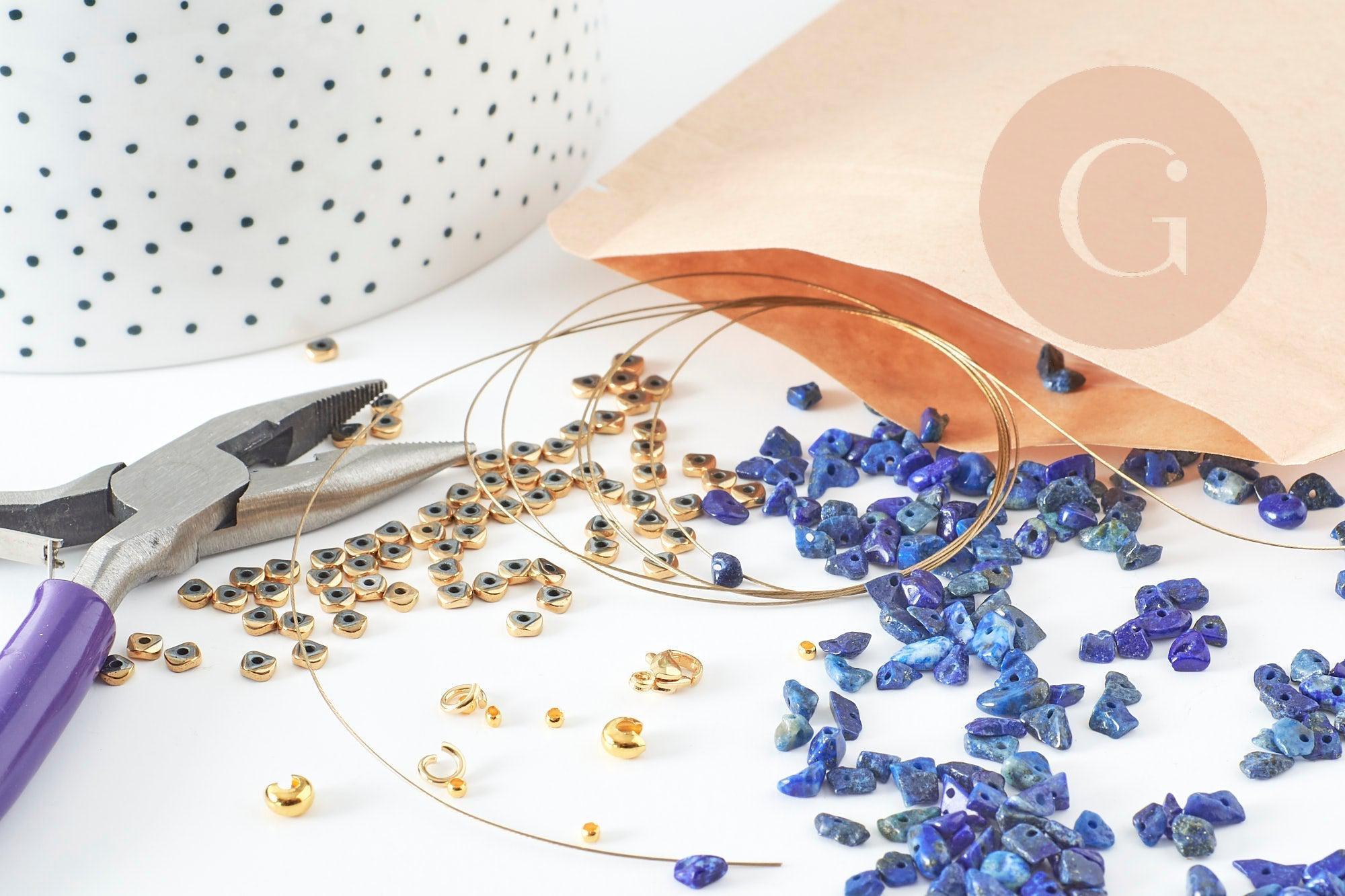 Kit Collier pierre naturel, Coffrets et kits pour la création de bijoux fantaisie DIY x1 (G7429)