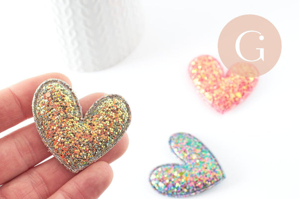 Kit Ma broche coeur à paillettes à créer, x1 (G9400)