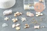 Kit Nacre & Coquillage blanc , Coffrets et kits de perles pour la création de bijoux fantaisie DIY, x1 ( G10029)