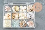 Kit Nacre & Coquillage blanc , Coffrets et kits de perles pour la création de bijoux fantaisie DIY, x1 ( G10029)