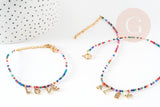 Kit bracelet Vecchio multicolore personnalisé lettres zircon, Coffrets et kits pour la création de bijoux fantaisie DIY, la pochette (G8747)