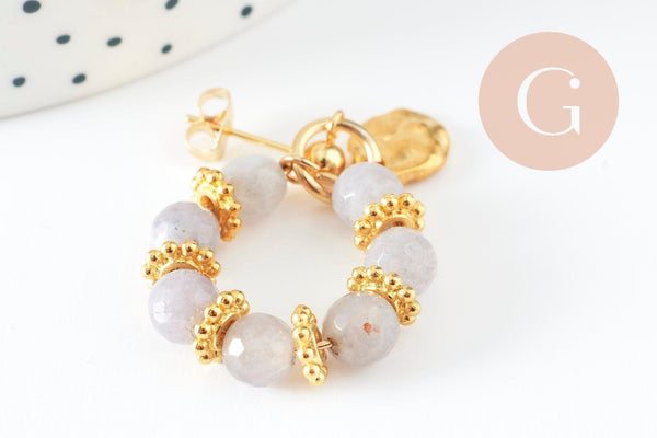 Kit création Boucles d'Oreilles Pierre naturelle x1 paire (G7430)