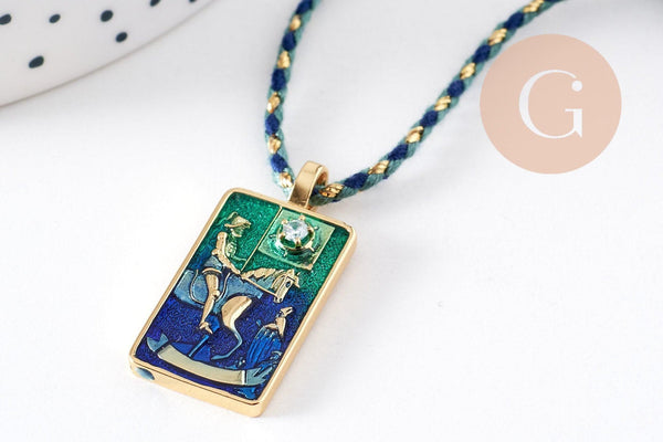 Kit création Collier Médaille Tarot coloré x1 (G10108)