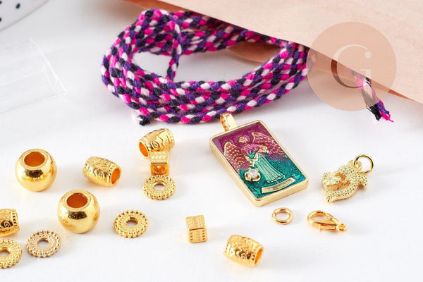 Kit création Collier Médaille Tarot coloré x1 (G10108)