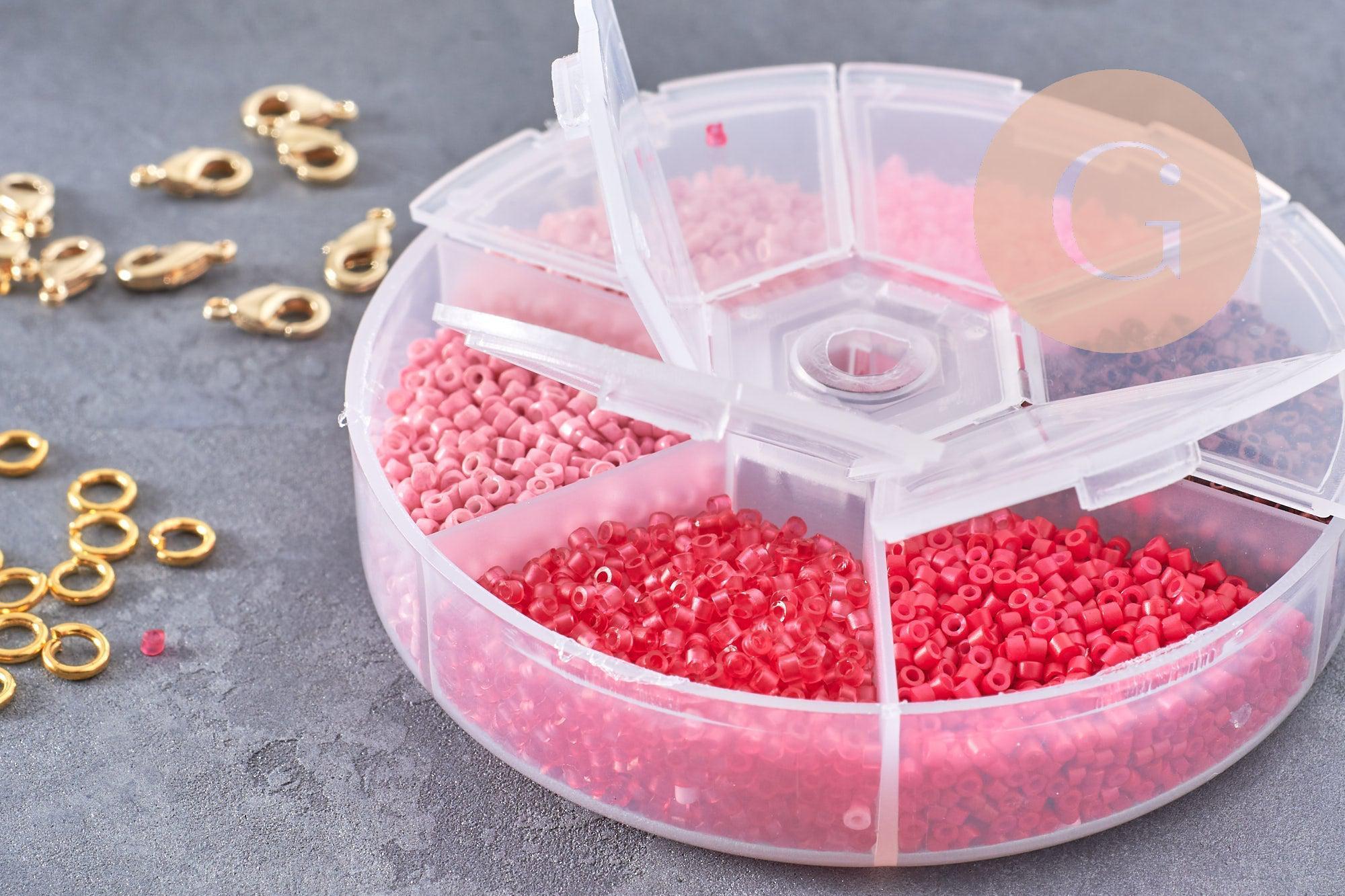 Kit de perles rocaille façon Miyuki Mix Rose, x1 (G9189)