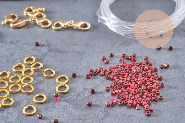 Kit de perles rocaille façon Miyuki Mix Rose, x1 (G9189)