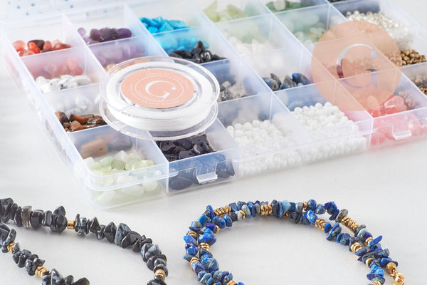 Kit mix de perles 18 couleurs pierre Lithothérapie x1 (G10956) VALIDE