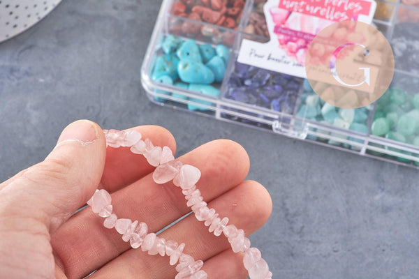 Kit mix de perles 12 couleurs pierre naturelles Lithothérapie x1 (G9707)