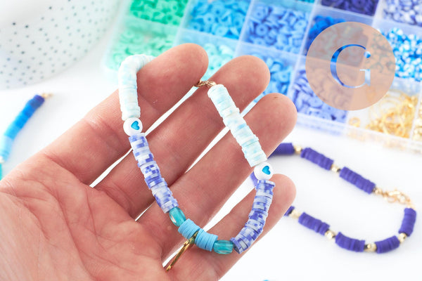 Kit mix de perles heishi Bleu océan x1 (G9609)