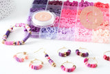 Kit mix de perles heishi violet rose, x1 (G9788)