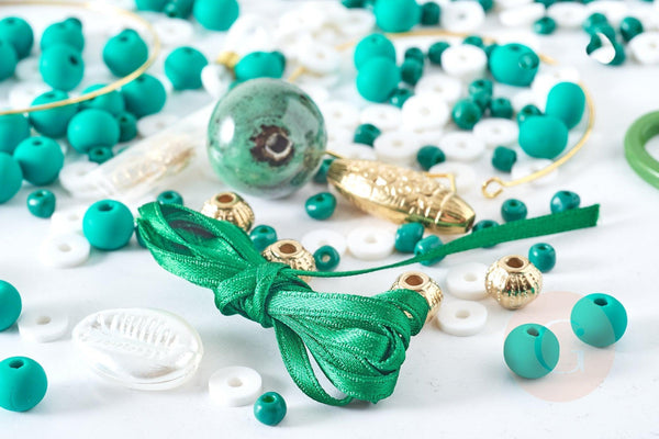 Kit mix de perles vertes Matcha Time, Coffrets et kits pour la création de bijoux fantaisie DIY, x1 (G8345)