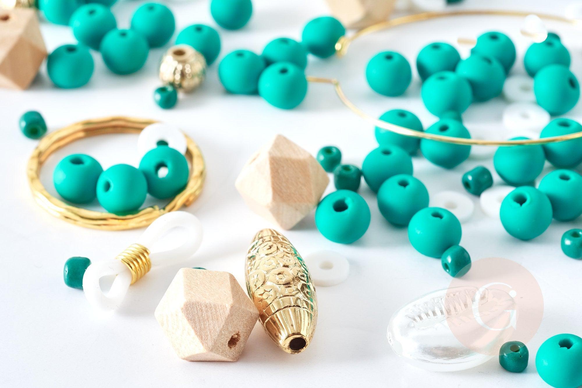 Kit mix de perles vertes Matcha Time, Coffrets et kits pour la création de bijoux fantaisie DIY, x1 (G8345)