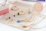 Kit parure de bijoux cabochon pierre naturelle, Coffrets et kits pour la création de bijoux fantaisie DIY, x1 (G9557)