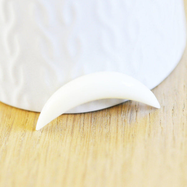 Lune corne blanche naturelle 8mm, Septum piercing écarteur corne naturelle x1 G3129