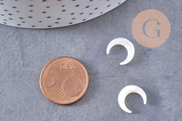 Lune nacre blanche naturelle 10x12mm, x1 (G10225)
