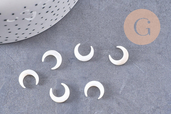 Lune nacre blanche naturelle 10x12mm, x1 (G10225)