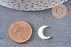 Lune nacre blanche naturelle,pendentif lune,coquillage blanc,corne non percée,création bijoux,Pendentif nacre,12x11.5mm, X2 (G0391)