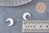 Lune nacre blanche naturelle,pendentif lune,coquillage blanc,corne percée,création bijoux,Pendentif nacre,13x12mm, les 2 (G3253)
