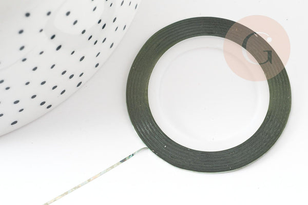 Masking tape ongles hologramme,masking tape,adhésif papier, scrapbooking,nail art, décoration,1mm x 20mètres G2532