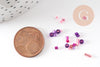 Mélange perles rocaille camaïeu rose violet , perles pour création bijoux x 10gr (G9510)