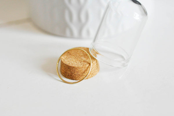 Mini cloche en verre et support en liège 36.5mm, x1 (G0763)