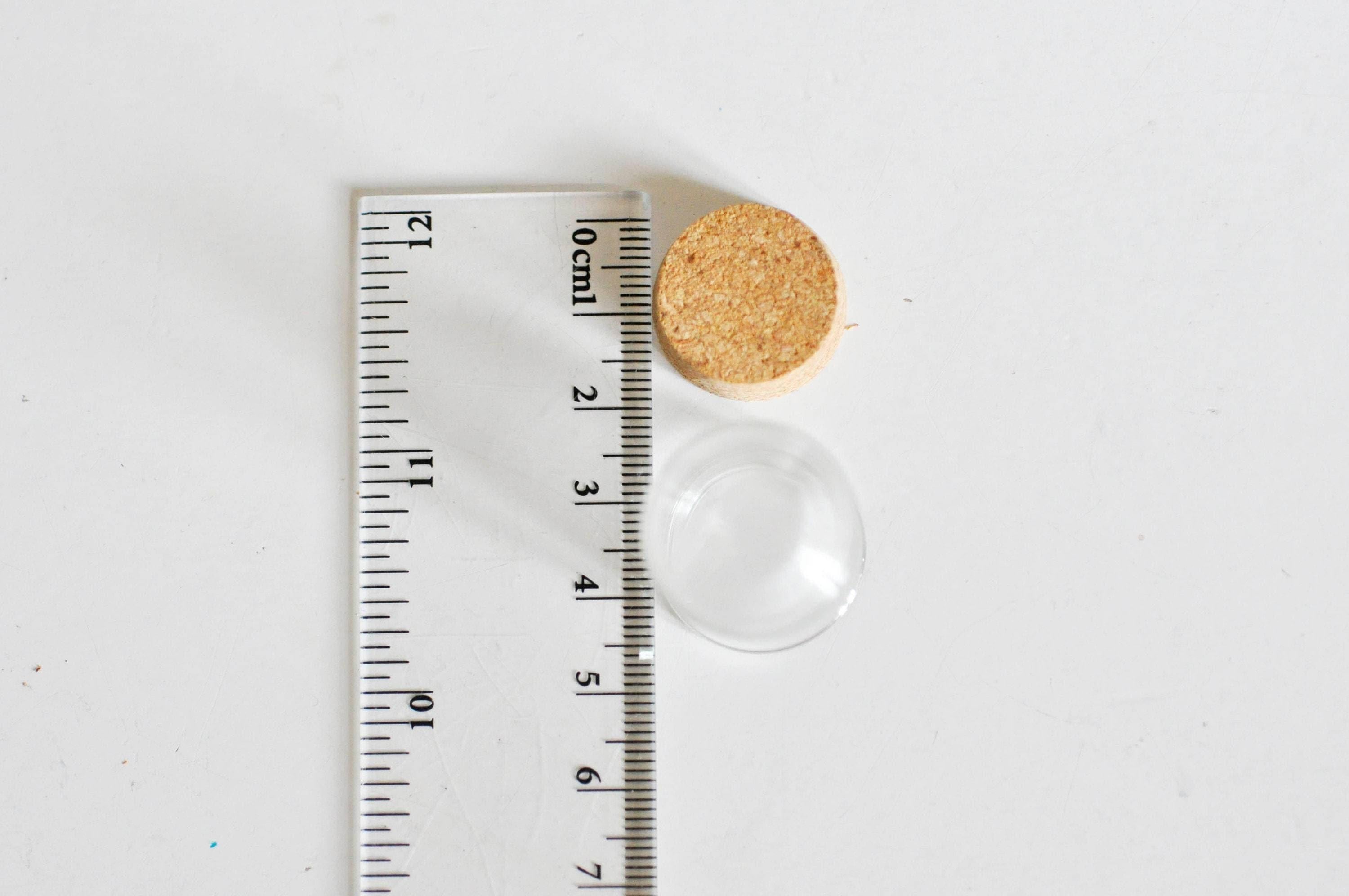 Mini cloche en verre et support en liège 36.5mm, x1 (G0763)
