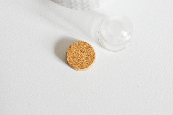 Mini cloche en verre et support en liège 44.5mm, x1 (G1687)