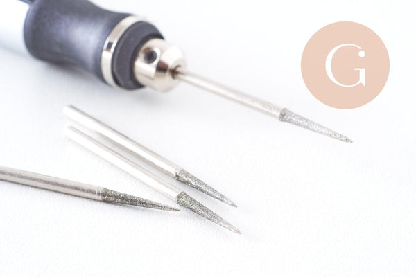 Mini-perceuse pour création de bijoux polymère & laiton avec mèches, x1 (G10206)