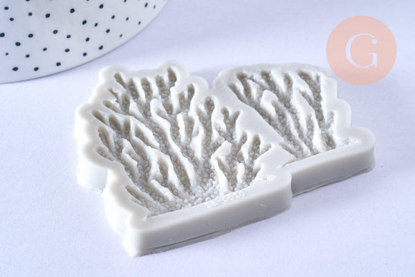 Moule corail fabrication bijoux résine patisserie 77x86mm, x1 (G6291)