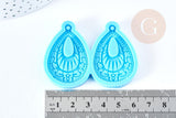 Moule goutte création boucles motif ethnique pendentif résine,moule en silicon,bijoux avec inclusion en résine, x1 G8495