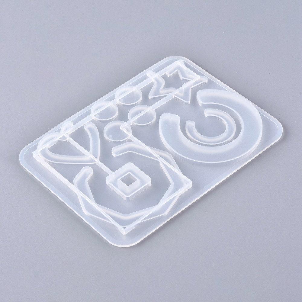 Moule pour fabrication boucles cercle hexagone coeur résine, moule en silicone pour réaliser des bijoux avec inclusion résine, x1 G5893