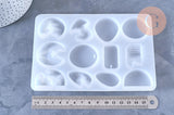 Moule pour fabrication boucles créoles résine 171x126mm, moule en silicone pour réaliser des bijoux avec inclusion en résine, x1 G6297