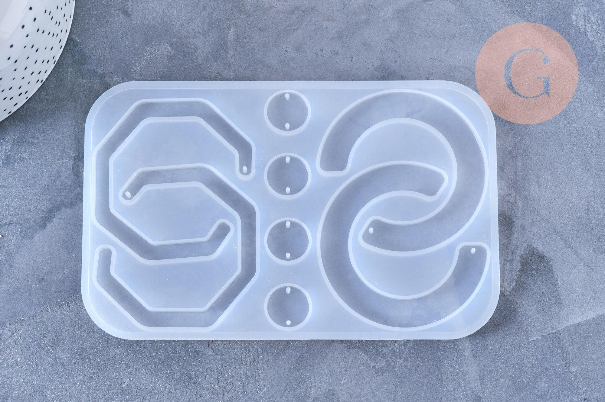 Moule pour fabrication boucles créoles résine, un moule en silicone pour réaliser des bijoux avec inclusion en résine, x1,G3364