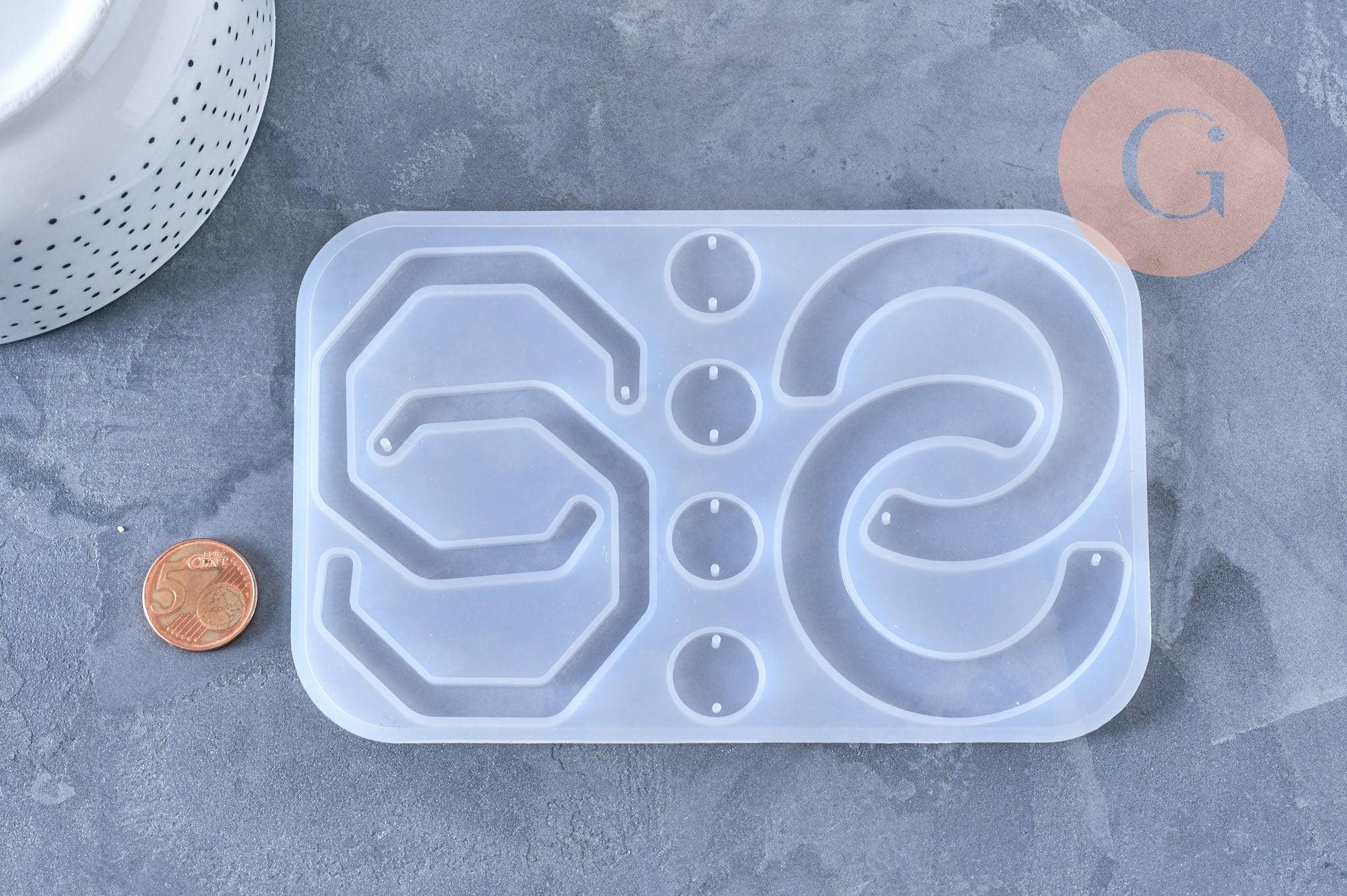 Moule pour fabrication boucles créoles résine, un moule en silicone pour réaliser des bijoux avec inclusion en résine, x1,G3364