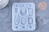 Moule pour fabrication boucles créoles résine, un moule en silicone pour réaliser des bijoux avec inclusion en résine, x1 G4177