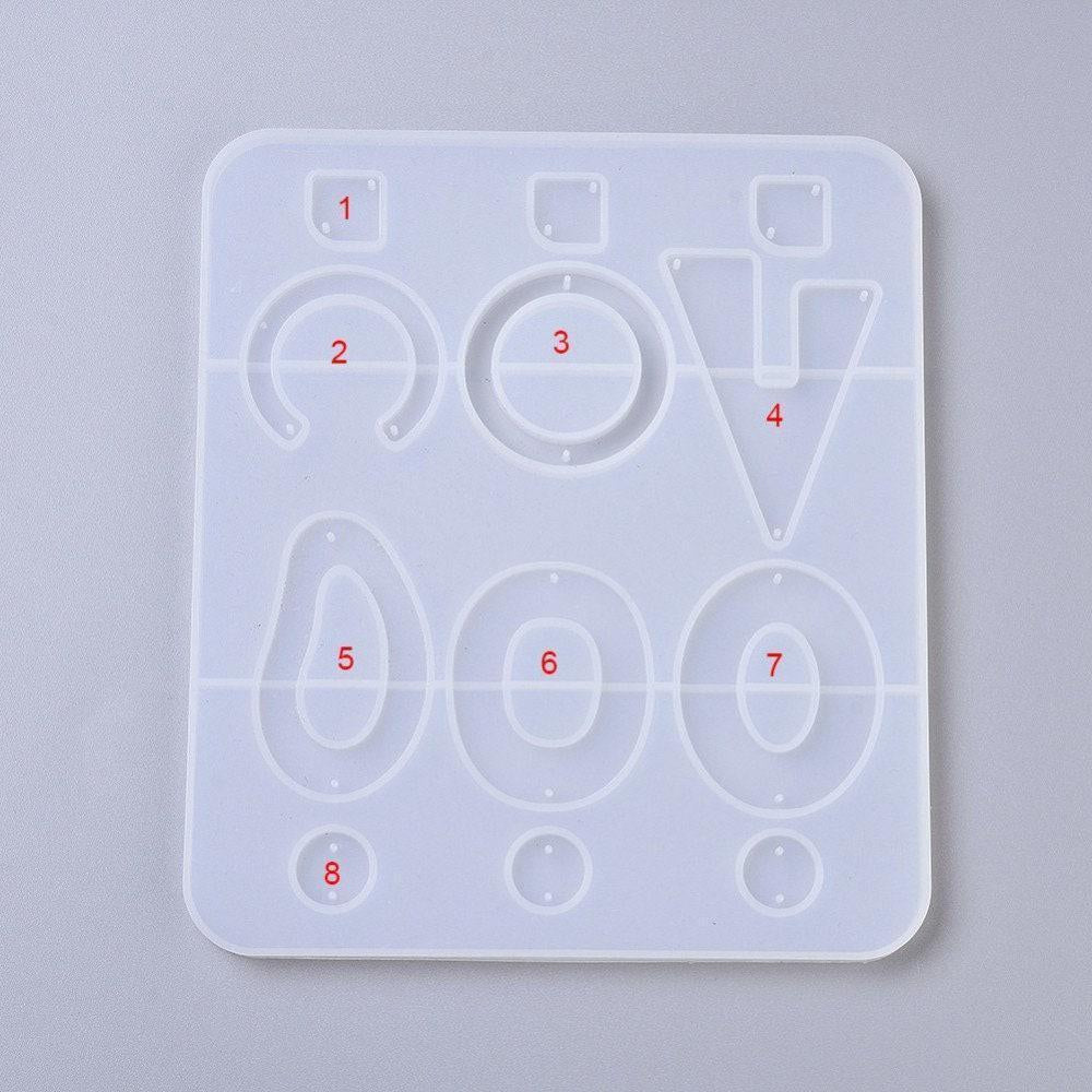 Moule pour fabrication boucles formes géométriques résine, x1 (G5892)