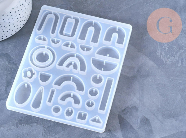 Moule pour fabrication boucles oreilles résine, x1 (G4581)