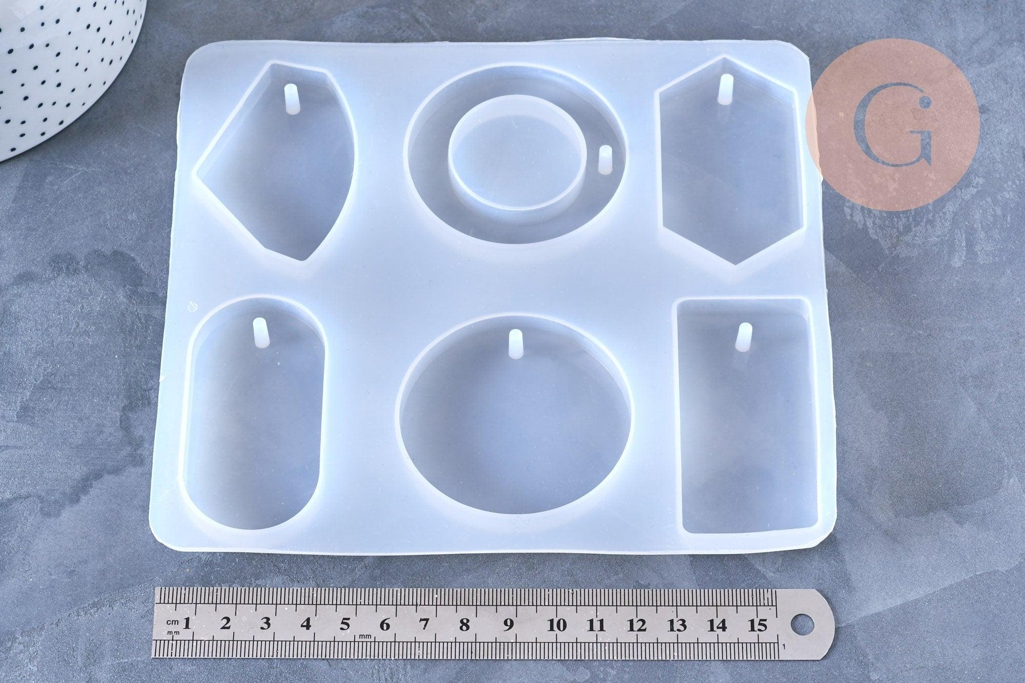 Moule pour fabrication grande boucles créoles résine, moule en silicone pour réaliser des bijoux avec inclusion en résine, x1 G4576