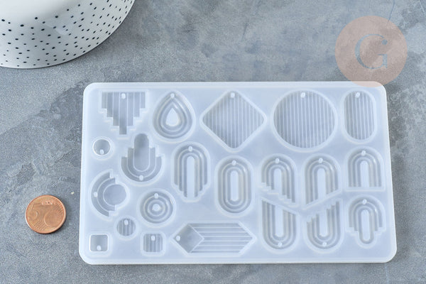 Moule pour fabrication pendentif résine 102x165mm, x1 (G7753)