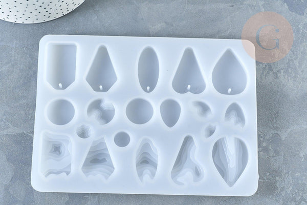 Moule pour fabrication pendentif résine 125x170mm, x1 (G8225)