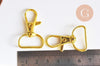Mousqueton fermoir clapet zamac doré 38mm, x2 (G6305)