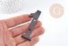 Numéro 1 accroche murale fer argenté foncé 74x19x5mm, accessoire maison, décoration maison, x1 G9104