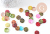 Pastilles rondes nacre multicolore, bouton nacre,pendentif nacre, coquillage naturel,1.4cm, x 10 (G1071)