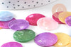 Pastilles rondes nacre multicolore translucide, pendentif nacre,coquillage naturel, nacre naturelle,20mm, x10 (G2378)