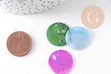 Pastilles rondes nacre multicolore translucide, pendentif nacre,coquillage naturel, nacre naturelle,20mm, x10 (G2378)