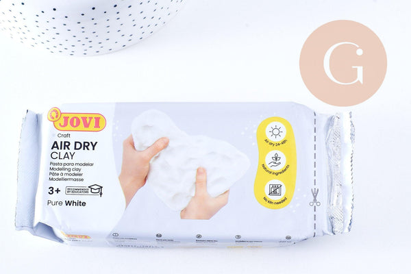 Pâte à modeler Argile autodurcissante Blanc 250-500g, x1 (G10636)